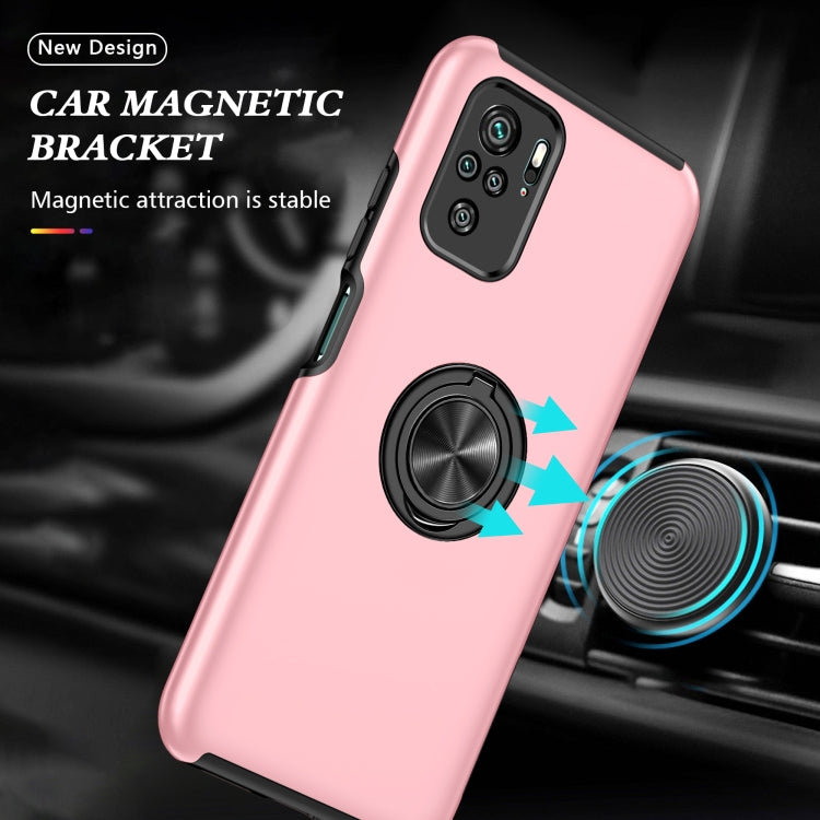 For Xiaomi Redmi Note 10 4G PC + TPU Shockproof Magnetic Phone Case with Invisible Ring Holder