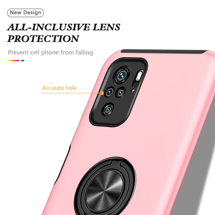 For Xiaomi Redmi Note 10 4G PC + TPU Shockproof Magnetic Phone Case with Invisible Ring Holder