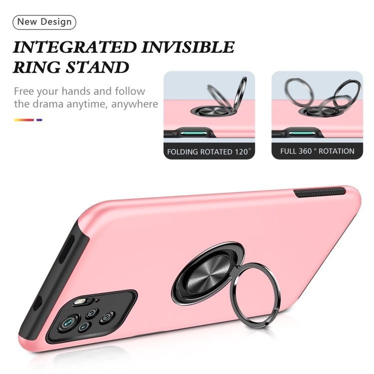 For Xiaomi Redmi Note 10 4G PC + TPU Shockproof Magnetic Phone Case with Invisible Ring Holder