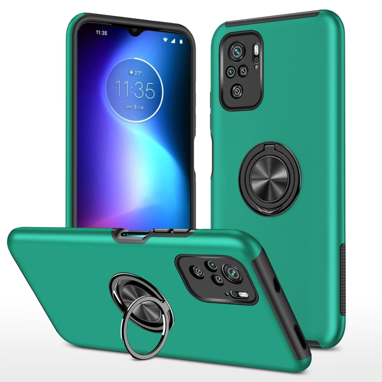 For Xiaomi Redmi Note 10 4G PC + TPU Shockproof Magnetic Phone Case with Invisible Ring Holder