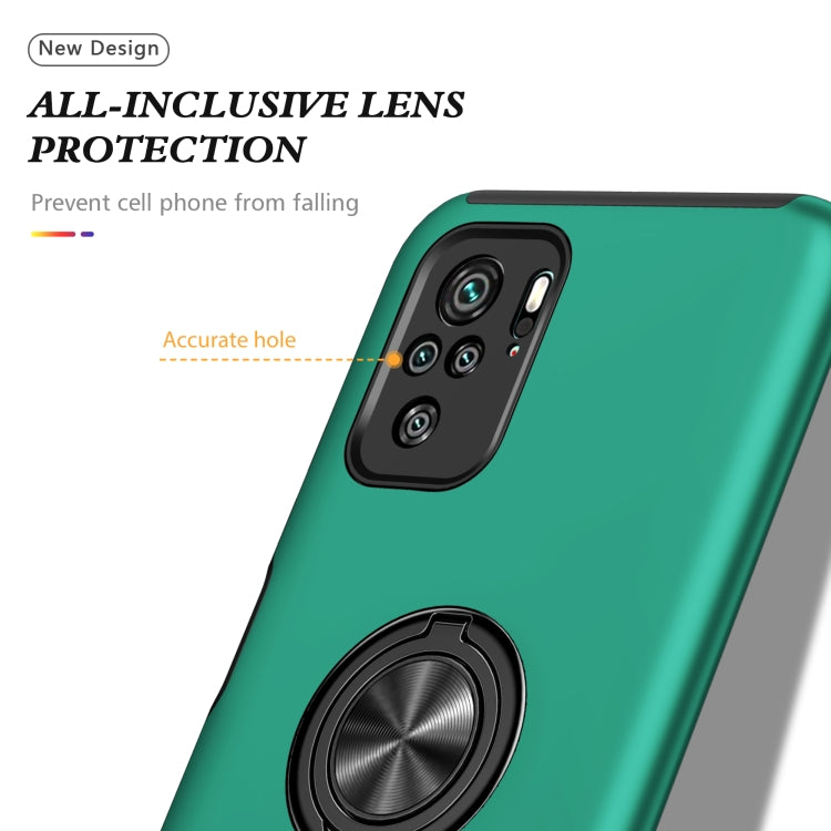For Xiaomi Redmi Note 10 4G PC + TPU Shockproof Magnetic Phone Case with Invisible Ring Holder