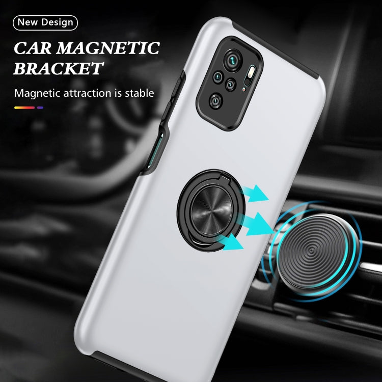 For Xiaomi Redmi Note 10 4G PC + TPU Shockproof Magnetic Phone Case with Invisible Ring Holder