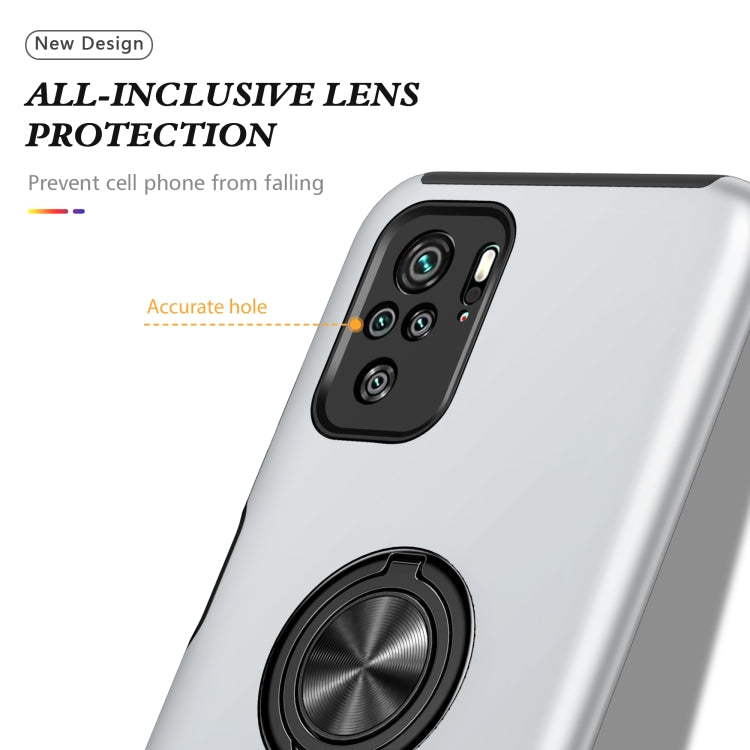 For Xiaomi Redmi Note 10 4G PC + TPU Shockproof Magnetic Phone Case with Invisible Ring Holder