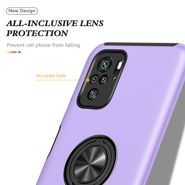 For Xiaomi Redmi Note 10 4G PC + TPU Shockproof Magnetic Phone Case with Invisible Ring Holder
