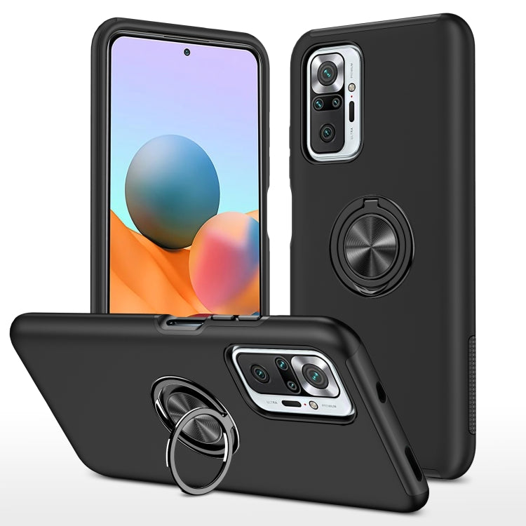 For Xiaomi Redmi Note 10 Pro PC + TPU Shockproof Magnetic Phone Case with Invisible Ring Holder