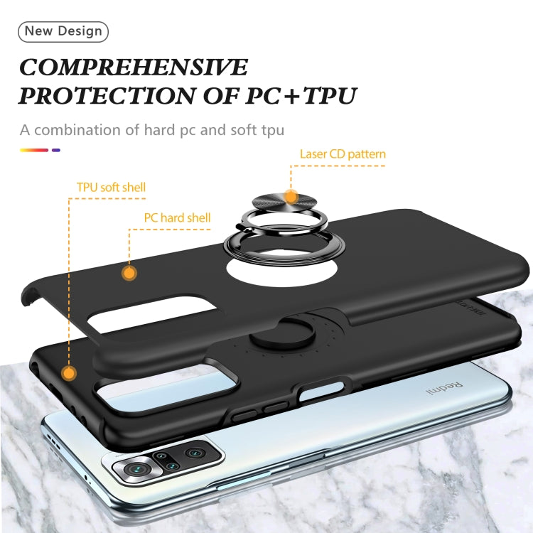 For Xiaomi Redmi Note 10 Pro PC + TPU Shockproof Magnetic Phone Case with Invisible Ring Holder