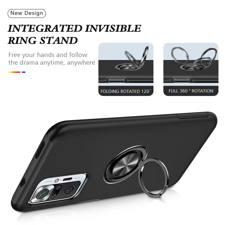 For Xiaomi Redmi Note 10 Pro PC + TPU Shockproof Magnetic Phone Case with Invisible Ring Holder