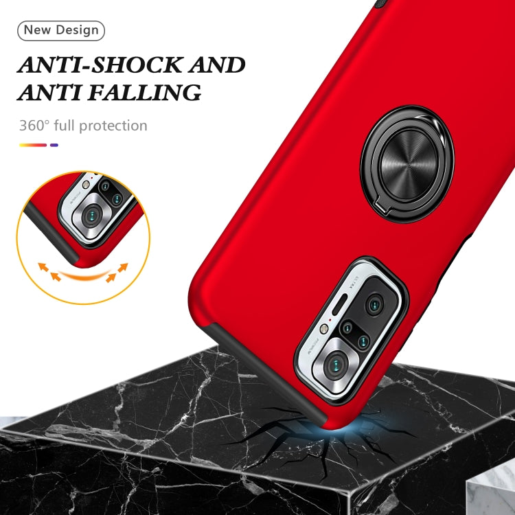 For Xiaomi Redmi Note 10 Pro PC + TPU Shockproof Magnetic Phone Case with Invisible Ring Holder