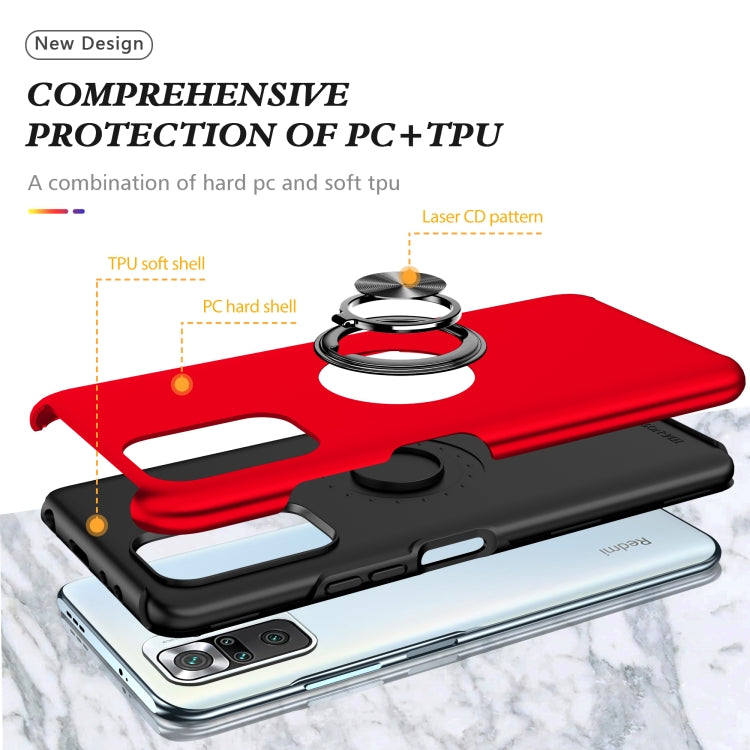 For Xiaomi Redmi Note 10 Pro PC + TPU Shockproof Magnetic Phone Case with Invisible Ring Holder