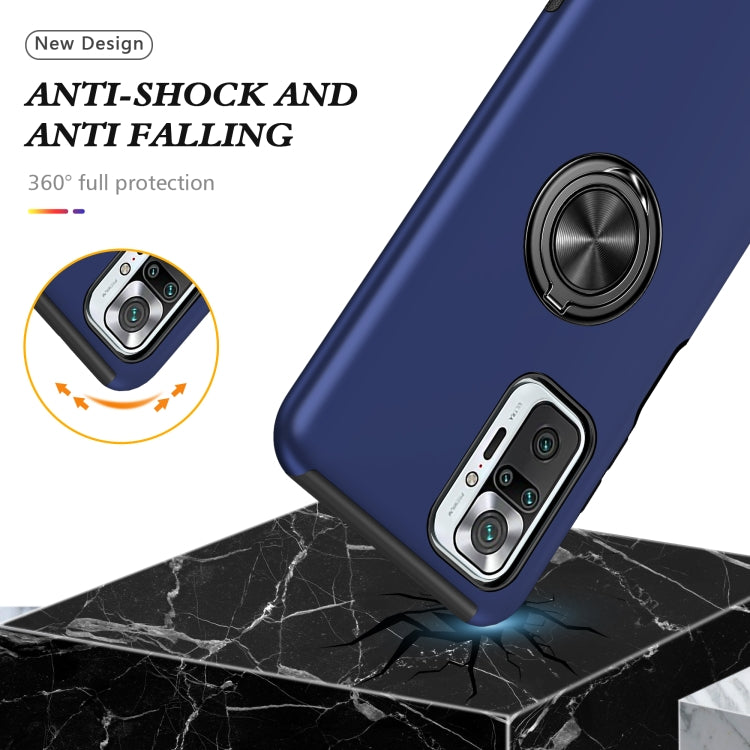 For Xiaomi Redmi Note 10 Pro PC + TPU Shockproof Magnetic Phone Case with Invisible Ring Holder