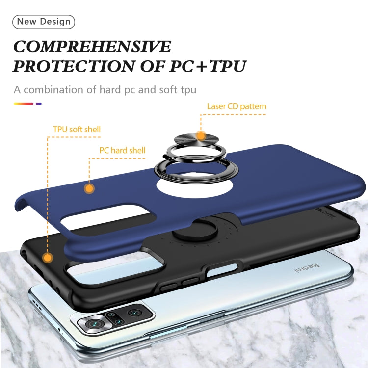 For Xiaomi Redmi Note 10 Pro PC + TPU Shockproof Magnetic Phone Case with Invisible Ring Holder