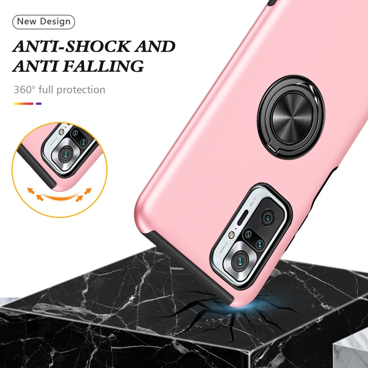 For Xiaomi Redmi Note 10 Pro PC + TPU Shockproof Magnetic Phone Case with Invisible Ring Holder