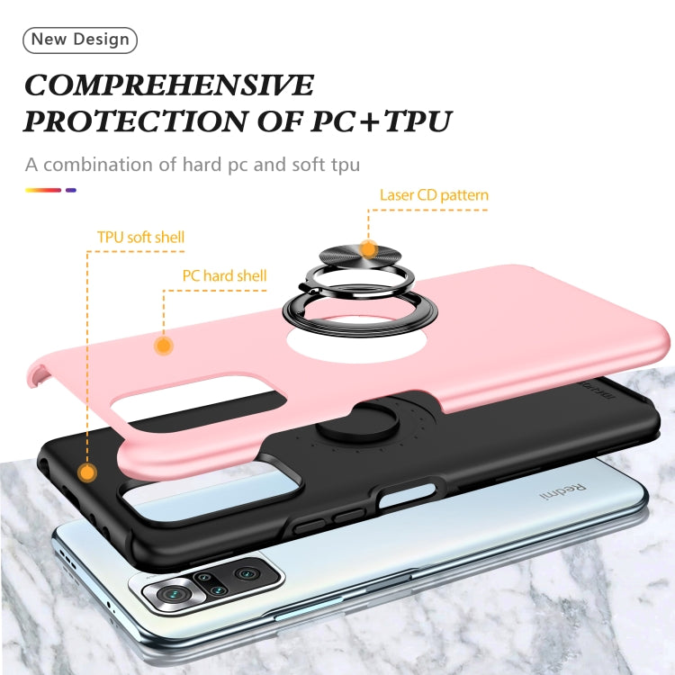 For Xiaomi Redmi Note 10 Pro PC + TPU Shockproof Magnetic Phone Case with Invisible Ring Holder
