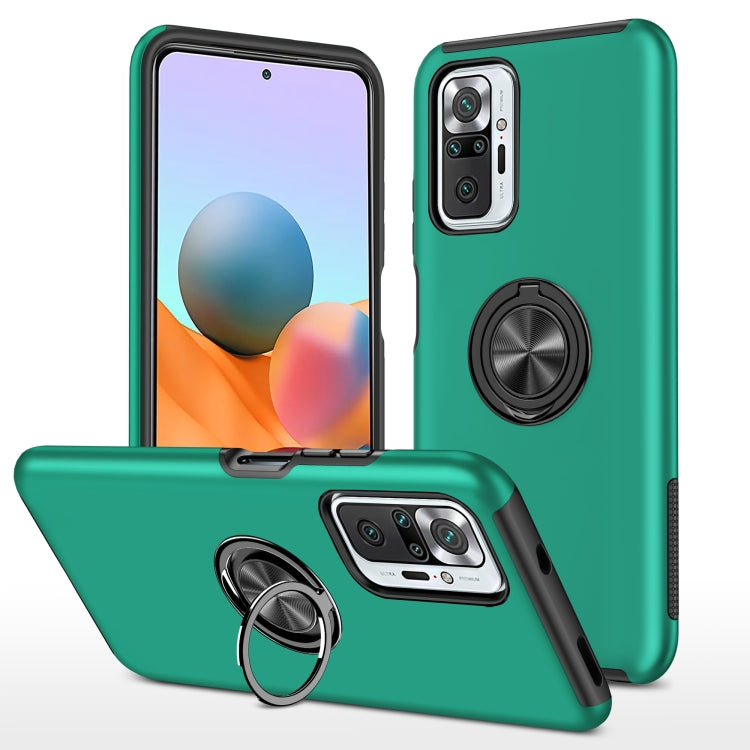 For Xiaomi Redmi Note 10 Pro PC + TPU Shockproof Magnetic Phone Case with Invisible Ring Holder