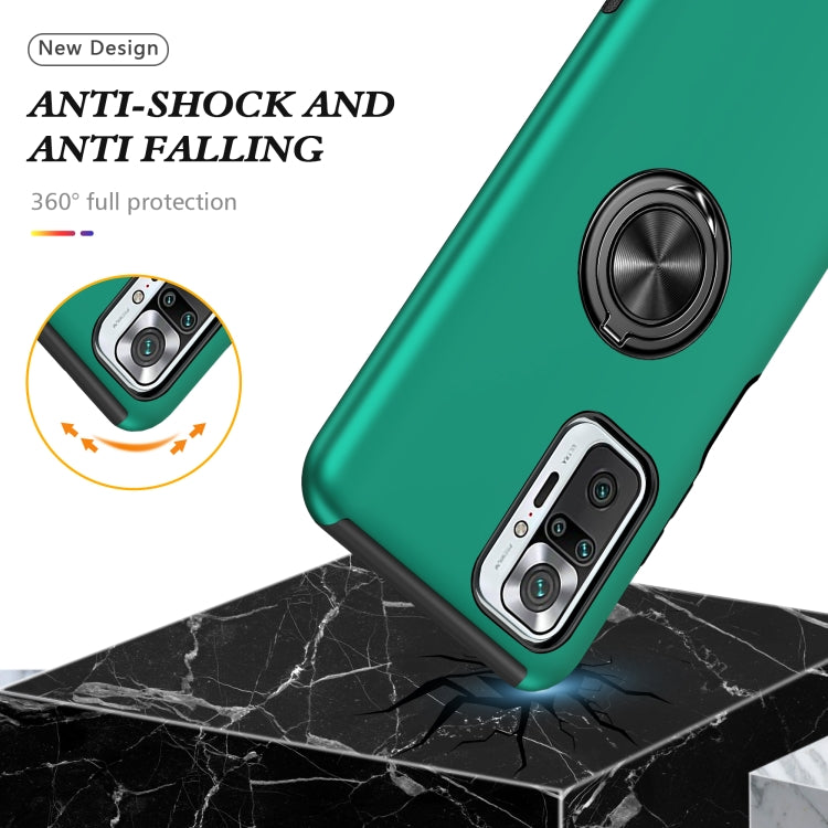 For Xiaomi Redmi Note 10 Pro PC + TPU Shockproof Magnetic Phone Case with Invisible Ring Holder