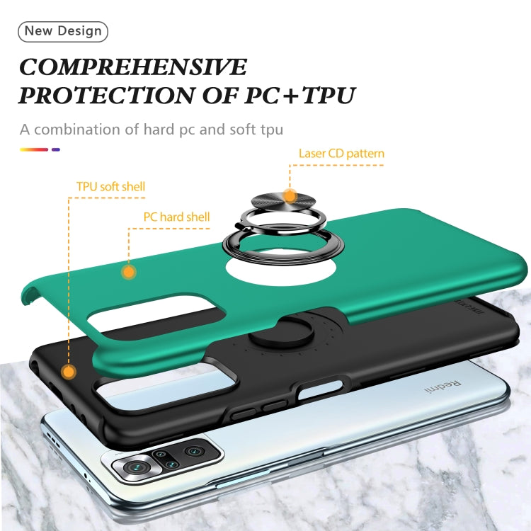 For Xiaomi Redmi Note 10 Pro PC + TPU Shockproof Magnetic Phone Case with Invisible Ring Holder