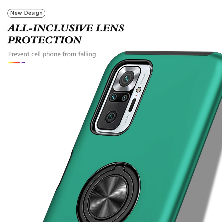 For Xiaomi Redmi Note 10 Pro PC + TPU Shockproof Magnetic Phone Case with Invisible Ring Holder