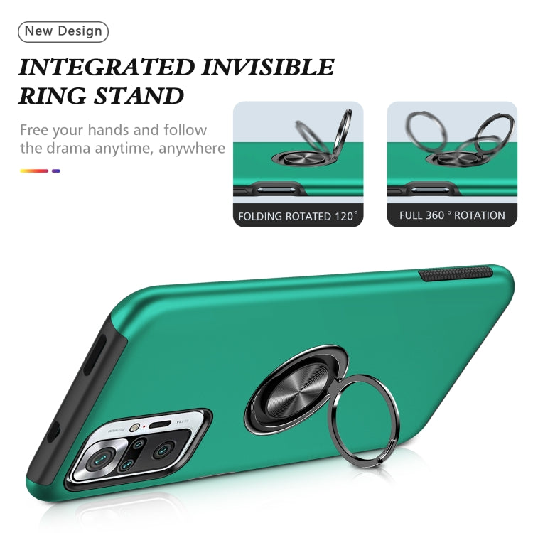 For Xiaomi Redmi Note 10 Pro PC + TPU Shockproof Magnetic Phone Case with Invisible Ring Holder
