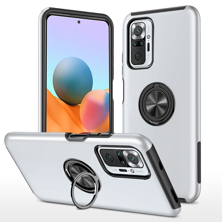 For Xiaomi Redmi Note 10 Pro PC + TPU Shockproof Magnetic Phone Case with Invisible Ring Holder