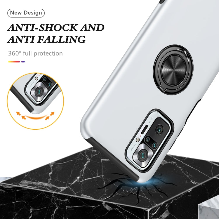 For Xiaomi Redmi Note 10 Pro PC + TPU Shockproof Magnetic Phone Case with Invisible Ring Holder