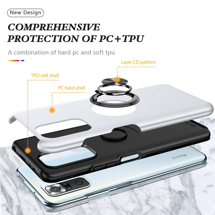 For Xiaomi Redmi Note 10 Pro PC + TPU Shockproof Magnetic Phone Case with Invisible Ring Holder