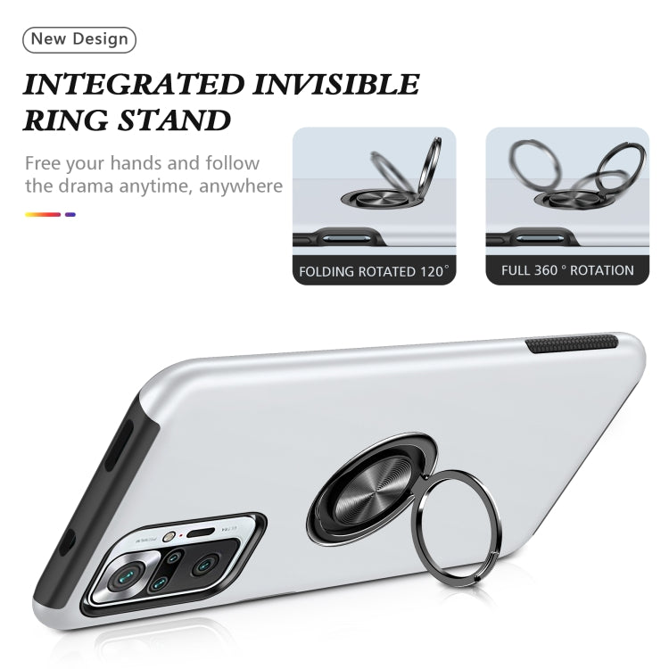 For Xiaomi Redmi Note 10 Pro PC + TPU Shockproof Magnetic Phone Case with Invisible Ring Holder