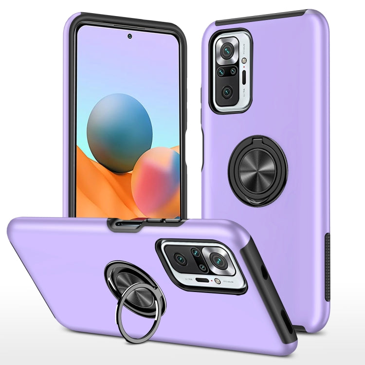 For Xiaomi Redmi Note 10 Pro PC + TPU Shockproof Magnetic Phone Case with Invisible Ring Holder