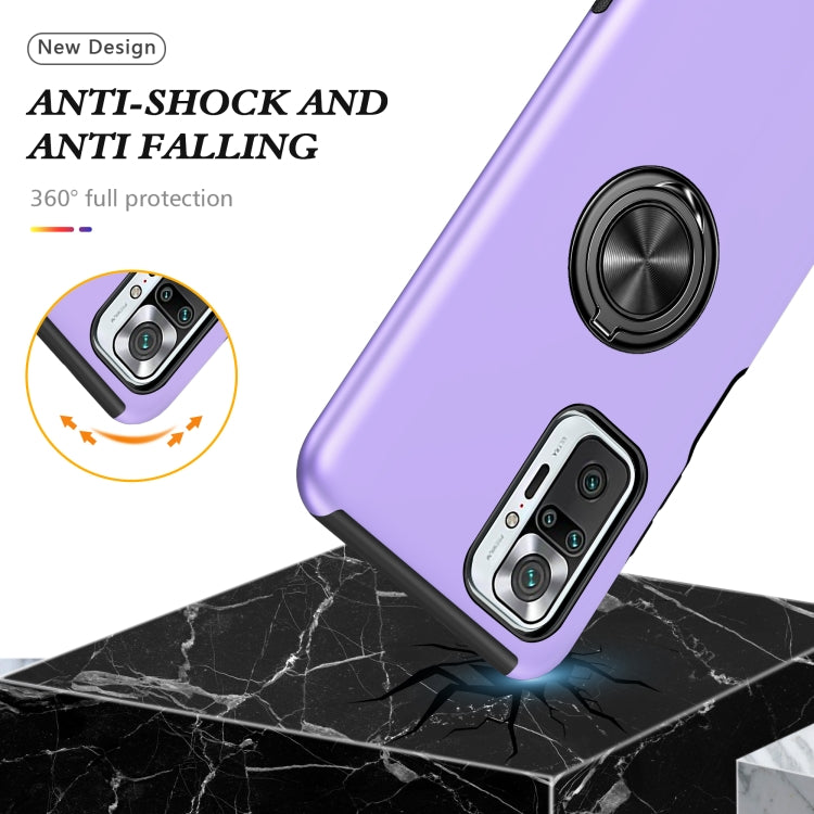 For Xiaomi Redmi Note 10 Pro PC + TPU Shockproof Magnetic Phone Case with Invisible Ring Holder