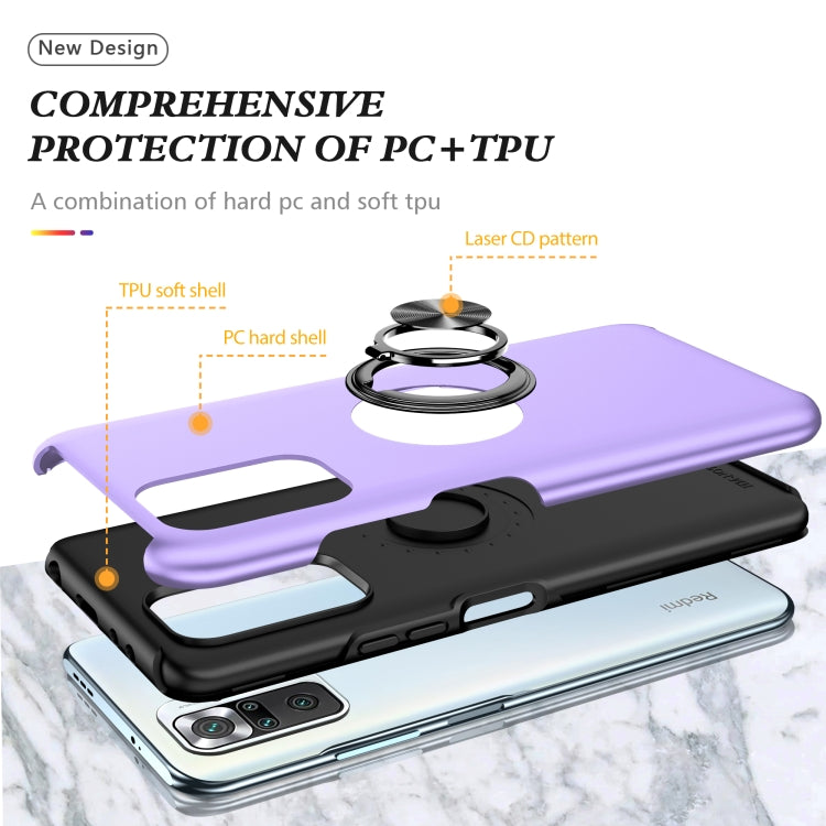 For Xiaomi Redmi Note 10 Pro PC + TPU Shockproof Magnetic Phone Case with Invisible Ring Holder