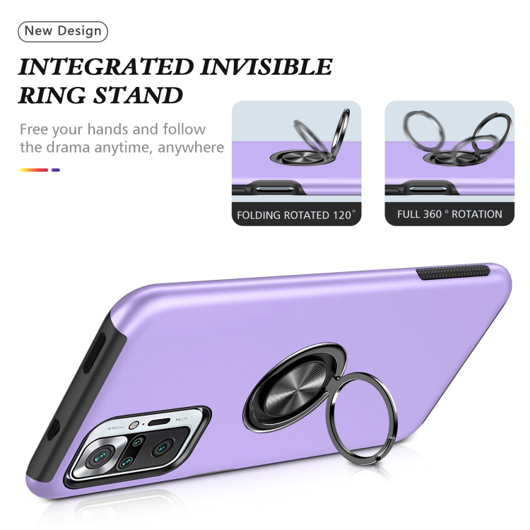 For Xiaomi Redmi Note 10 Pro PC + TPU Shockproof Magnetic Phone Case with Invisible Ring Holder