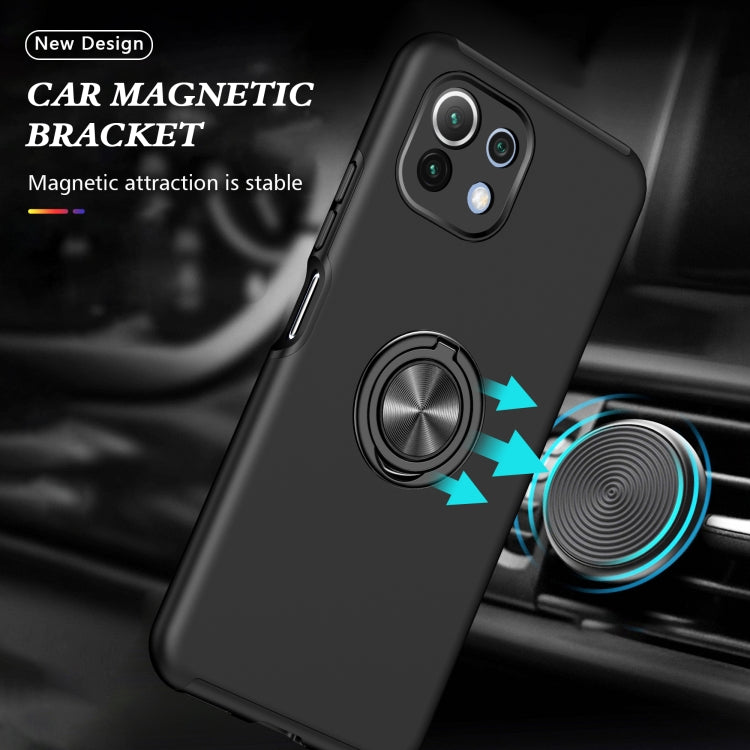 For Xiaomi Mi 11 Lite 5G PC + TPU Shockproof Magnetic Phone Case with Invisible Ring Holder