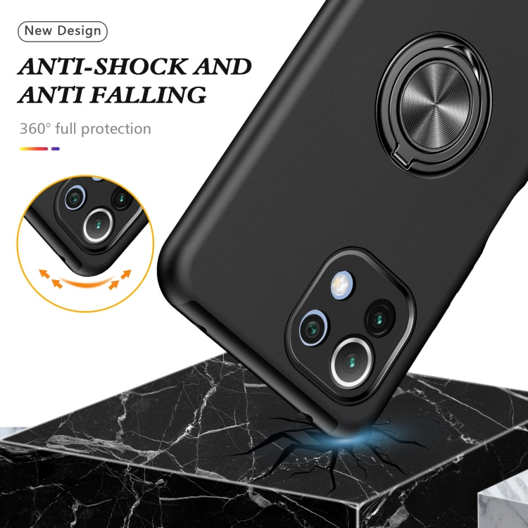 For Xiaomi Mi 11 Lite 5G PC + TPU Shockproof Magnetic Phone Case with Invisible Ring Holder