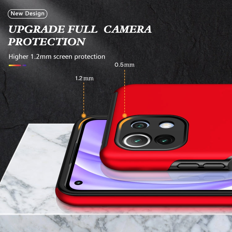 For Xiaomi Mi 11 Lite 5G PC + TPU Shockproof Magnetic Phone Case with Invisible Ring Holder