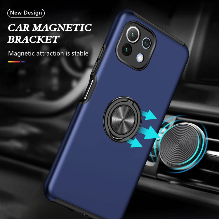 For Xiaomi Mi 11 Lite 5G PC + TPU Shockproof Magnetic Phone Case with Invisible Ring Holder
