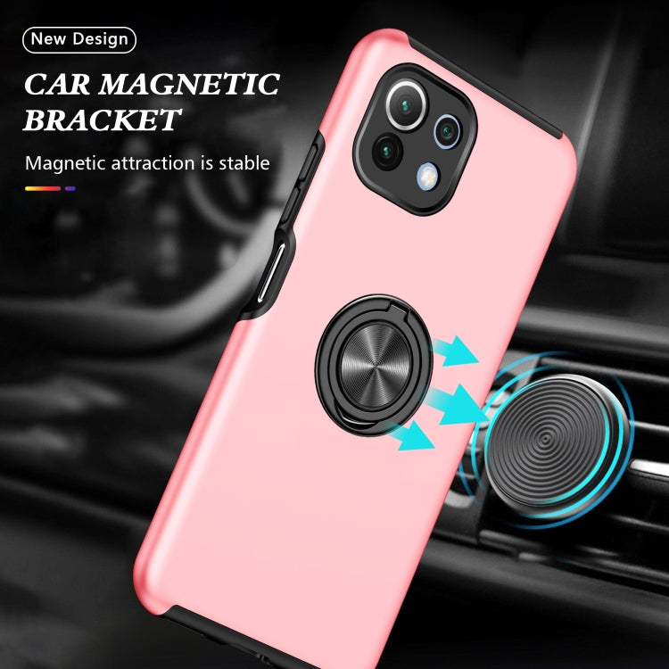 For Xiaomi Mi 11 Lite 5G PC + TPU Shockproof Magnetic Phone Case with Invisible Ring Holder