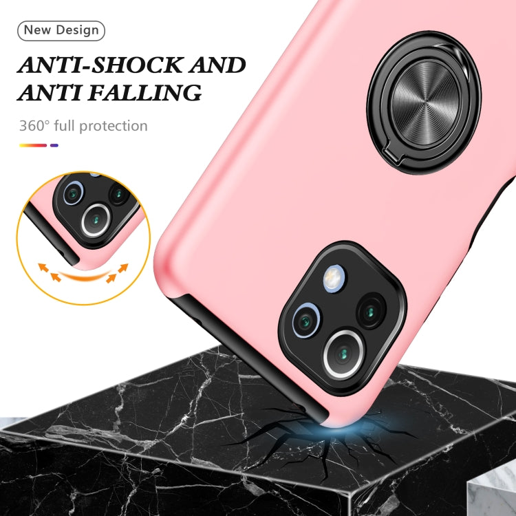 For Xiaomi Mi 11 Lite 5G PC + TPU Shockproof Magnetic Phone Case with Invisible Ring Holder