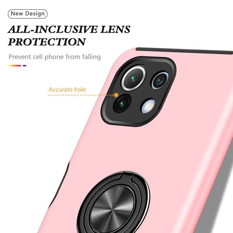 For Xiaomi Mi 11 Lite 5G PC + TPU Shockproof Magnetic Phone Case with Invisible Ring Holder