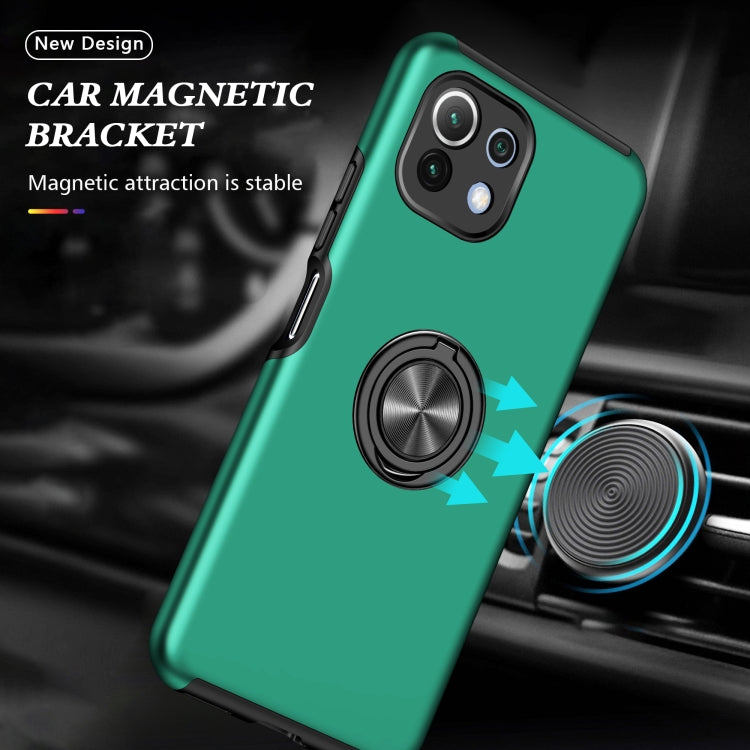 For Xiaomi Mi 11 Lite 5G PC + TPU Shockproof Magnetic Phone Case with Invisible Ring Holder