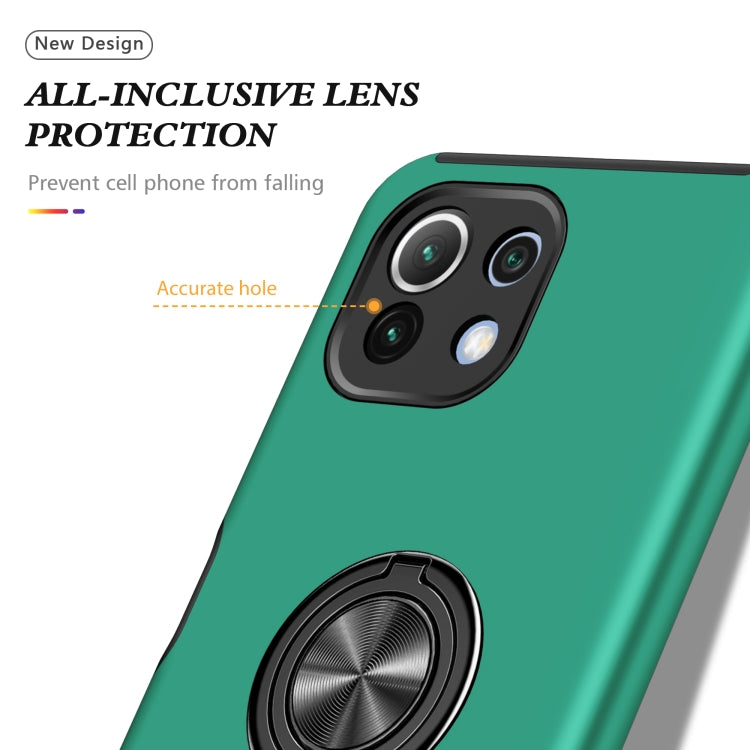 For Xiaomi Mi 11 Lite 5G PC + TPU Shockproof Magnetic Phone Case with Invisible Ring Holder