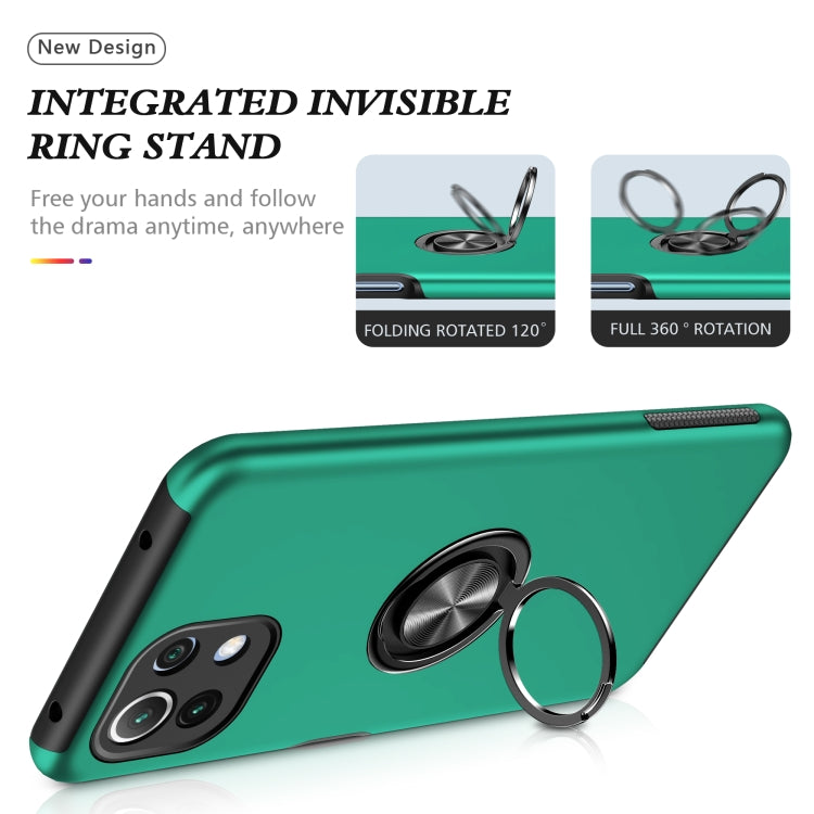 For Xiaomi Mi 11 Lite 5G PC + TPU Shockproof Magnetic Phone Case with Invisible Ring Holder