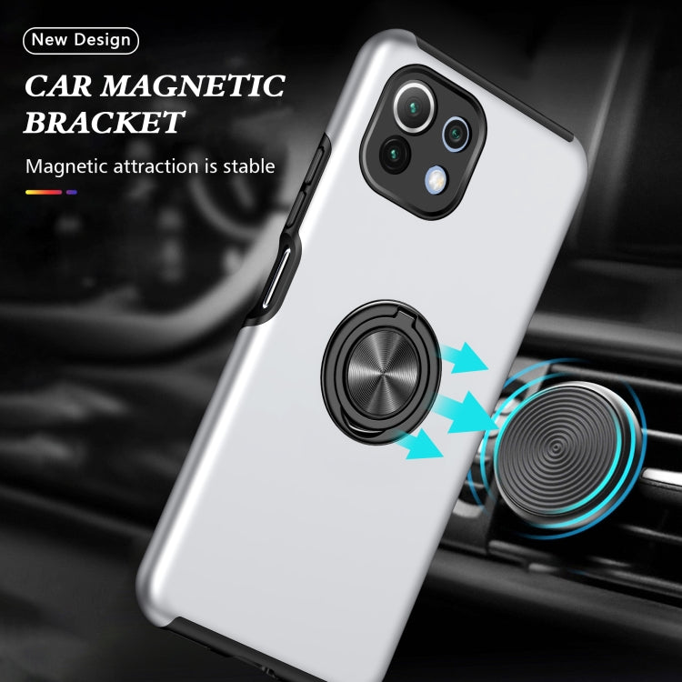 For Xiaomi Mi 11 Lite 5G PC + TPU Shockproof Magnetic Phone Case with Invisible Ring Holder