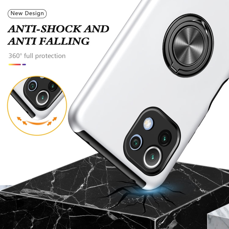 For Xiaomi Mi 11 Lite 5G PC + TPU Shockproof Magnetic Phone Case with Invisible Ring Holder