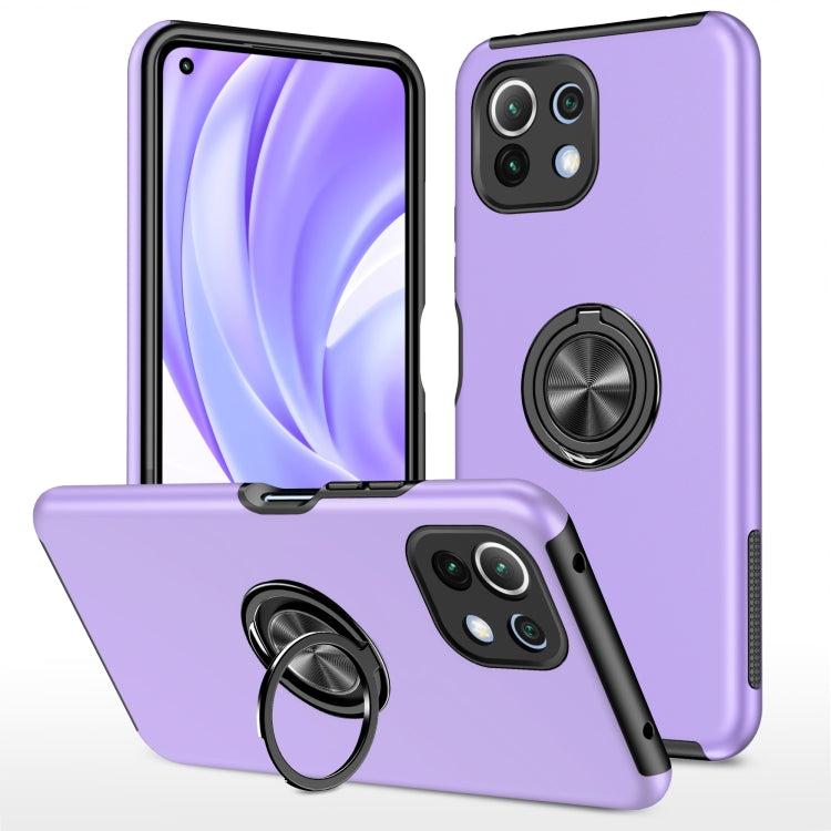 For Xiaomi Mi 11 Lite 5G PC + TPU Shockproof Magnetic Phone Case with Invisible Ring Holder