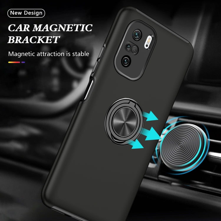 For Xiaomi Redmi K40 PC + TPU Shockproof Magnetic Phone Case with Invisible Ring Holder