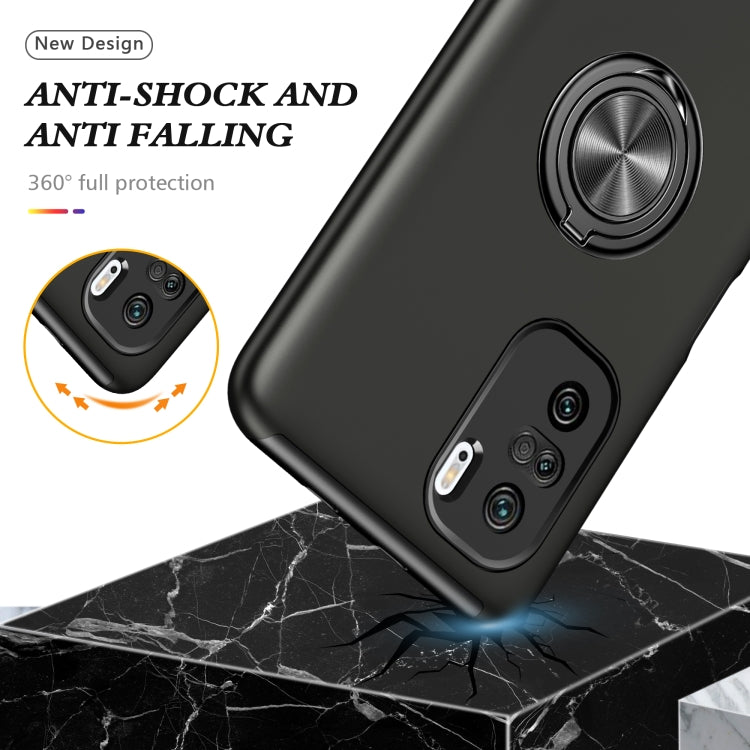For Xiaomi Redmi K40 PC + TPU Shockproof Magnetic Phone Case with Invisible Ring Holder