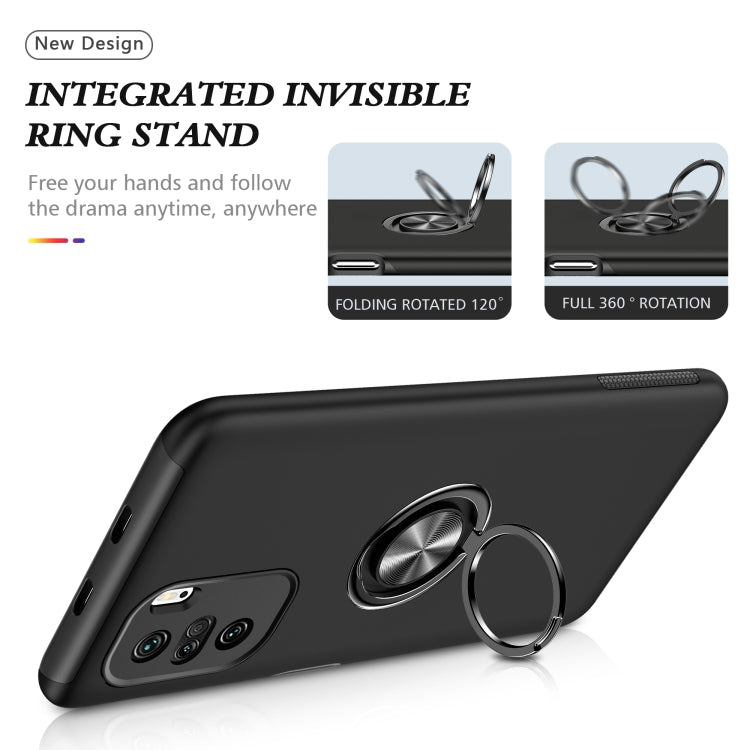 For Xiaomi Redmi K40 PC + TPU Shockproof Magnetic Phone Case with Invisible Ring Holder