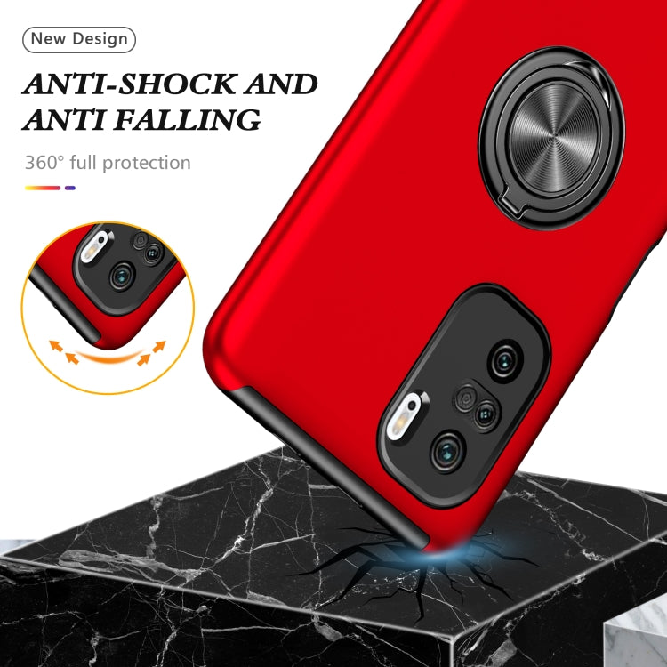 For Xiaomi Redmi K40 PC + TPU Shockproof Magnetic Phone Case with Invisible Ring Holder