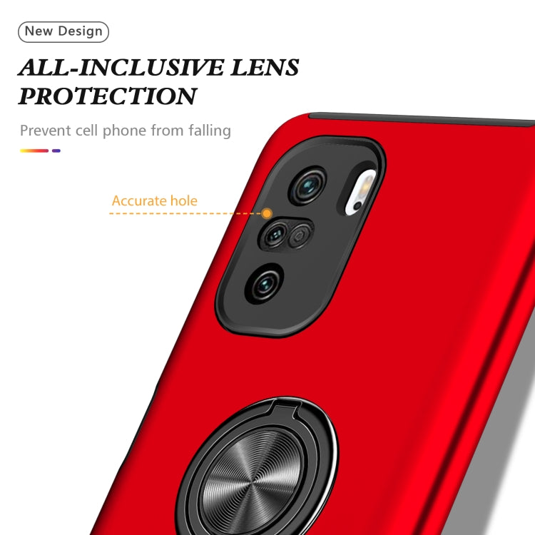 For Xiaomi Redmi K40 PC + TPU Shockproof Magnetic Phone Case with Invisible Ring Holder