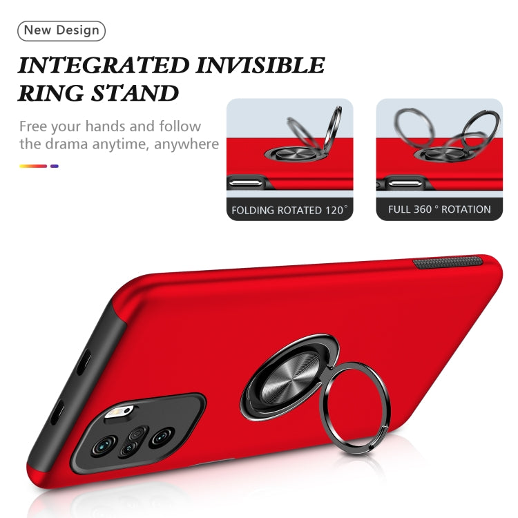 For Xiaomi Redmi K40 PC + TPU Shockproof Magnetic Phone Case with Invisible Ring Holder