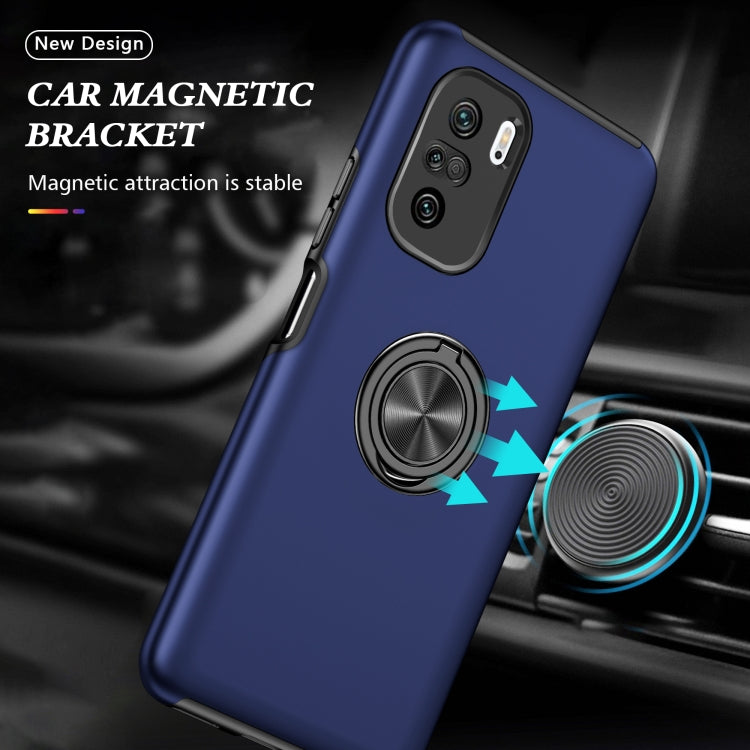 For Xiaomi Redmi K40 PC + TPU Shockproof Magnetic Phone Case with Invisible Ring Holder